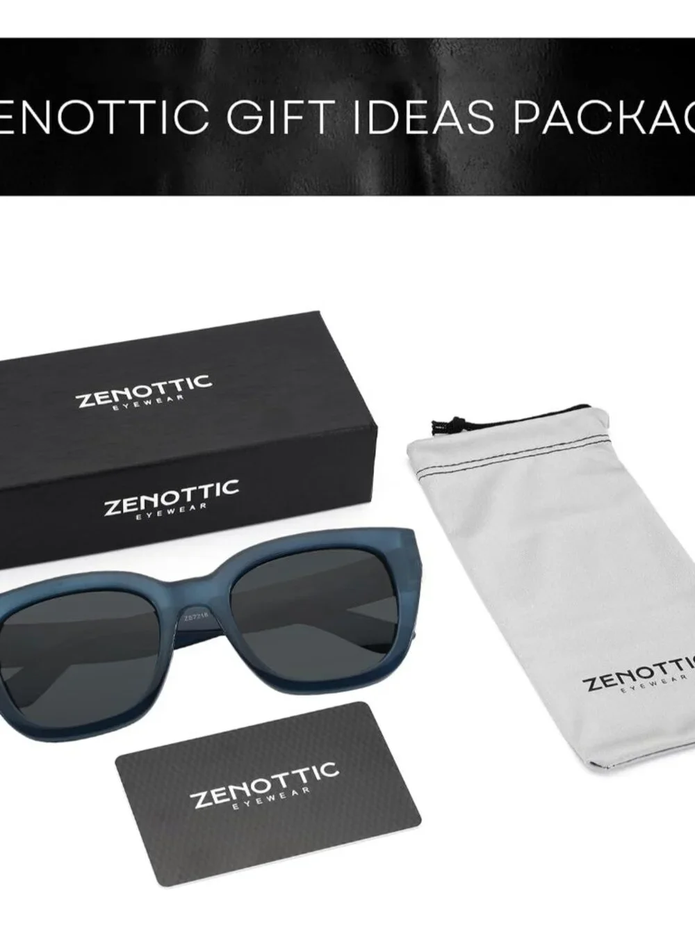 Stylish UV400 Polarized Women’s Square Sunglasses - Vintage Black Frame